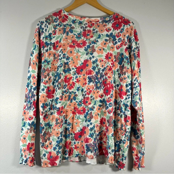 Blair Bright Floral Lightweight Button Cardigan Women's Size Medium - Picture 7 of 8